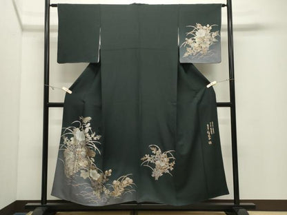 平和屋着物●金彩友禅　卓越技能者・名工・和田光正　訪問着　草花文　暈し染め　金銀彩　正絹　逸品　CABK2431gh
