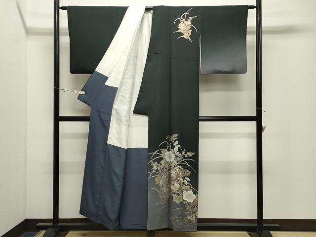 平和屋着物●金彩友禅　卓越技能者・名工・和田光正　訪問着　草花文　暈し染め　金銀彩　正絹　逸品　CABK2431gh