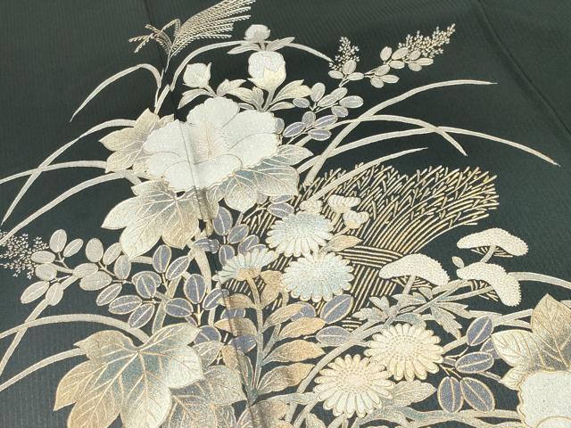 平和屋着物●金彩友禅　卓越技能者・名工・和田光正　訪問着　草花文　暈し染め　金銀彩　正絹　逸品　CABK2431gh