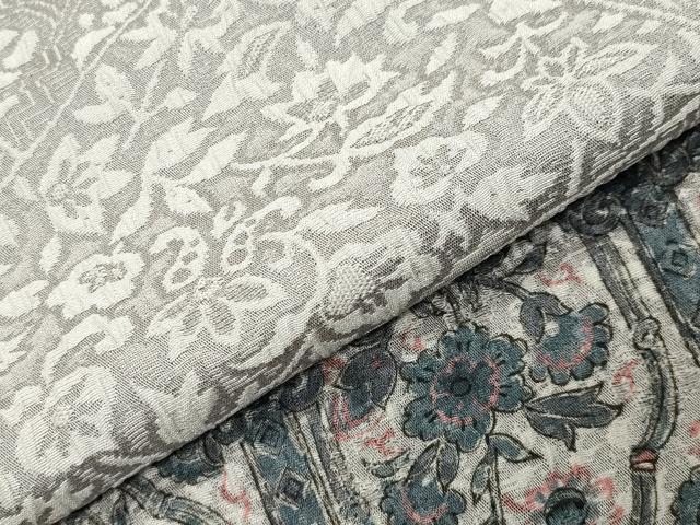 平和屋着物●訪問着　お召地　更紗花唐草文　正絹　逸品　未使用　CABK2434gh
