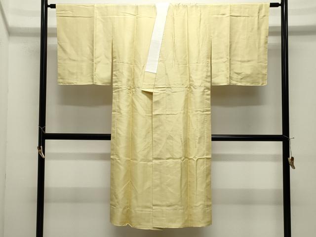 平和屋着物●長襦袢　無双仕立て　紬地　淡黄色　やまと誂製　正絹　逸品　CABK2435gh