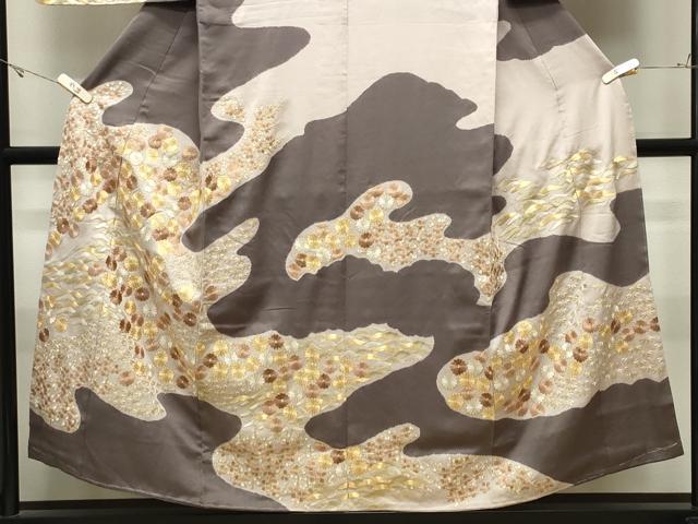 平和屋着物●訪問着　総刺繍　駒刺繍　松竹梅菊文　正絹　逸品　CABK2439gh