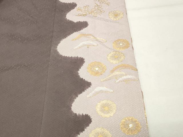平和屋着物●訪問着　総刺繍　駒刺繍　松竹梅菊文　正絹　逸品　CABK2439gh
