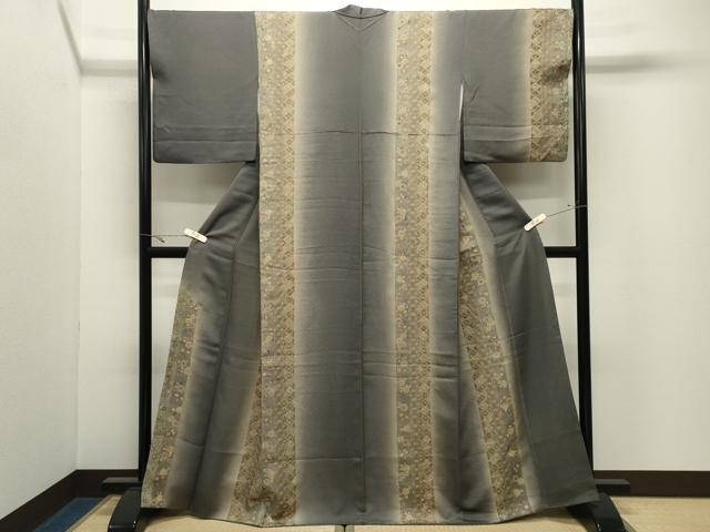 平和屋着物●中国三大刺繍　スワトウ刺繍　総刺繍　訪問着　草花間道　暈し染め　金糸　さが美扱い　正絹　逸品　CABK2441gh