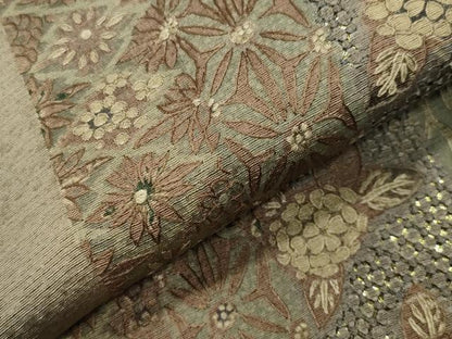 平和屋着物●中国三大刺繍　スワトウ刺繍　総刺繍　訪問着　草花間道　暈し染め　金糸　さが美扱い　正絹　逸品　CABK2441gh
