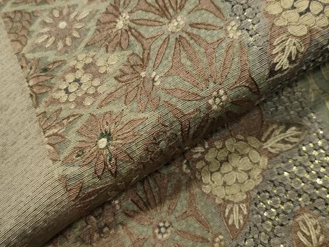平和屋着物●中国三大刺繍　スワトウ刺繍　総刺繍　訪問着　草花間道　暈し染め　金糸　さが美扱い　正絹　逸品　CABK2441gh