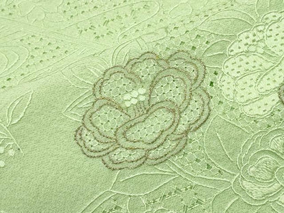 平和屋着物●中国三大刺繍　スワトウ相良刺繍　総刺繍　訪問着　草花文　金糸　正絹　逸品　CABK2445gh