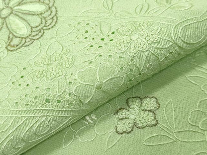 平和屋着物●中国三大刺繍　スワトウ相良刺繍　総刺繍　訪問着　草花文　金糸　正絹　逸品　CABK2445gh