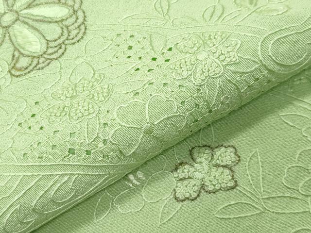 平和屋着物●中国三大刺繍　スワトウ相良刺繍　総刺繍　訪問着　草花文　金糸　正絹　逸品　CABK2445gh