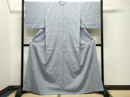 平和屋着物●本場結城紬　重要無形文化財　色無地　秘色色　正絹　逸品　CABK2446gh