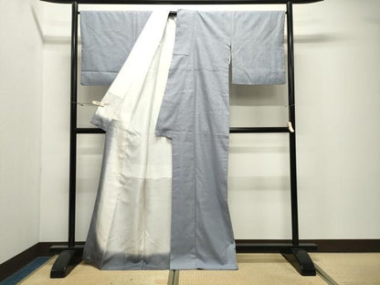 平和屋着物●本場結城紬　重要無形文化財　色無地　秘色色　正絹　逸品　CABK2446gh