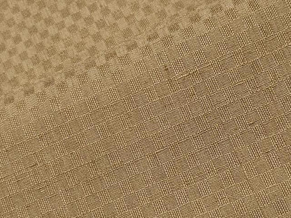 平和屋着物●螺鈿工芸作家　佐野正喜監修　紬　市松地紋　黄橡色　ロング丈　正絹　逸品　CABK2448gh