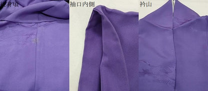 平和屋着物●上質な色無地　霞吉祥地紋　江戸紫色　正絹　逸品　CABK2449gh