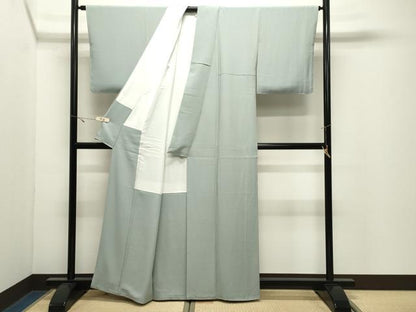 平和屋着物●上質な色無地　千草鼠色　正絹　逸品　未使用　CABK2451gh