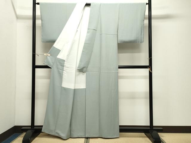 平和屋着物●上質な色無地　千草鼠色　正絹　逸品　未使用　CABK2451gh