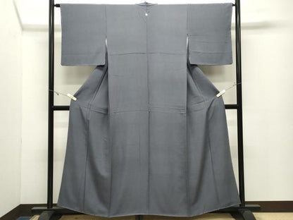 平和屋着物●上質な色無地　墨色　正絹　逸品　未使用　CABK2452gh