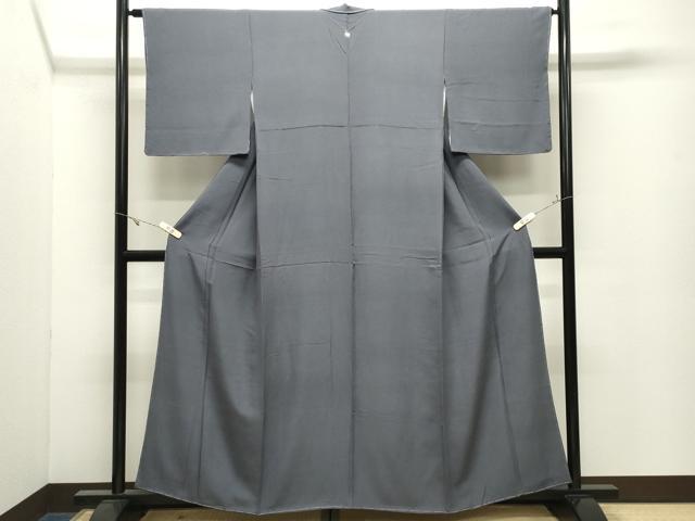 平和屋着物●上質な色無地　墨色　正絹　逸品　未使用　CABK2452gh