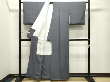平和屋着物●上質な色無地　墨色　正絹　逸品　未使用　CABK2452gh