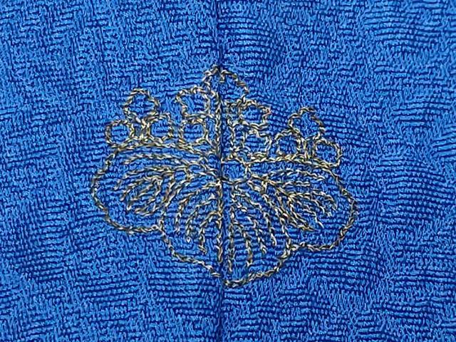 平和屋着物●中国三大刺繍　スワトウ刺繍　総刺繍　無地絵羽訪問着　亀甲重ね花地紋　瑠璃紺色　正絹　逸品　CABK2453gh