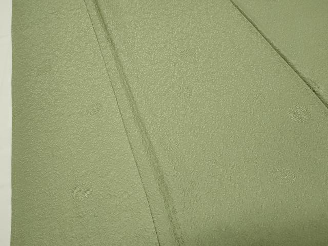 平和屋着物●上質な色無地　舞菊地紋　抹茶色　正絹　逸品　未使用　CABK2455gh