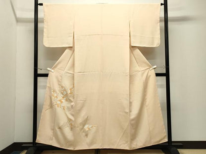 平和屋着物●訪問着　総刺繍　駒刺繍　枝葉文　正絹　逸品　CABK2456gh