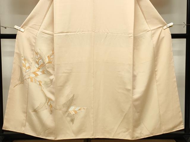 平和屋着物●訪問着　総刺繍　駒刺繍　枝葉文　正絹　逸品　CABK2456gh