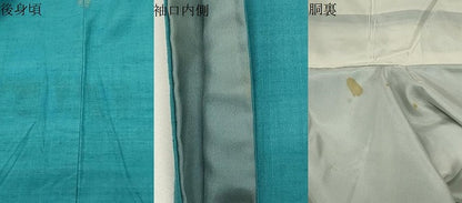平和屋着物●結城紬　色無地　新橋色　正絹　逸品　CABK2457gh
