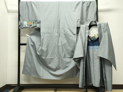 平和屋着物●男性本場大島紬アンサンブル100亀甲総詰め　宮脇廉太郎商店謹製　証紙付き　キングサイズ　正絹　逸品　未使用　CABK2465gh