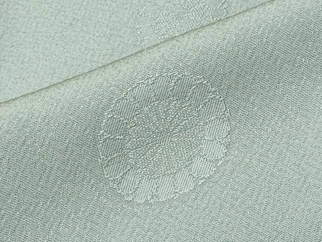 平和屋着物●上質な色無地　舞花地紋　秘色色　正絹　逸品　CABK2467gh