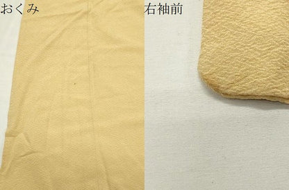 平和屋着物●上質な色無地　卵色　正絹　逸品　CABK2468gh