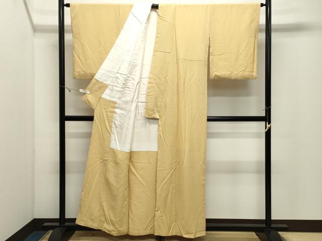 平和屋着物●上質な色無地　卵色　正絹　逸品　CABK2468gh