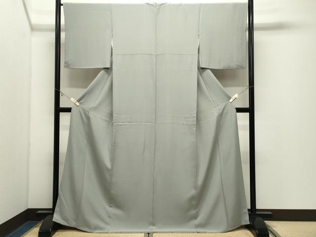 平和屋着物●上質な色無地　灰青色　正絹　逸品　CABK2471gh