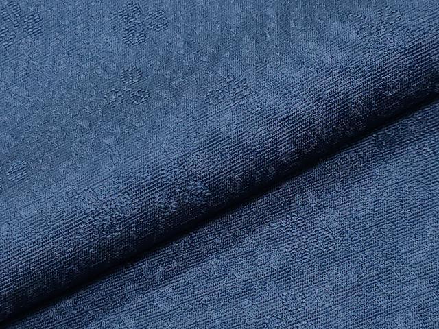 平和屋着物●上質な色無地　萩地紋　鉄紺色　正絹　逸品　未使用　CABK2474gh