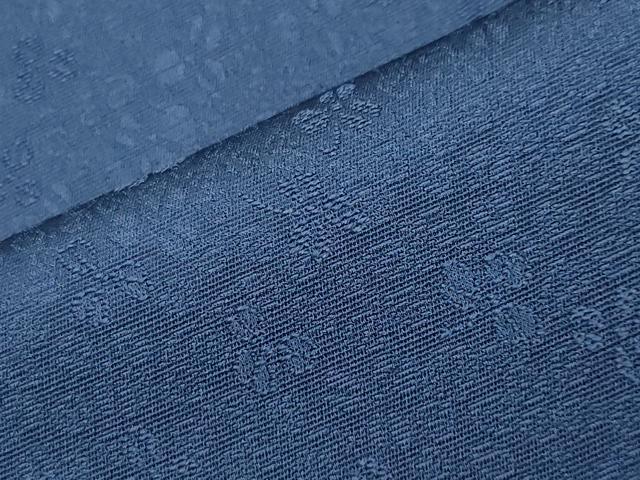 平和屋着物●上質な色無地　萩地紋　鉄紺色　正絹　逸品　未使用　CABK2474gh