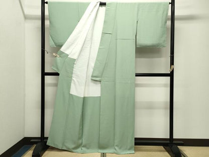 平和屋着物●上質な色無地　裏葉柳色　正絹　逸品　未使用　CABK2475gh