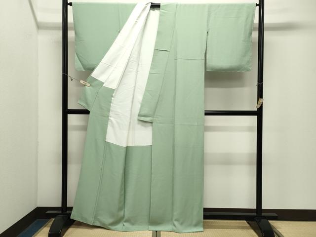 平和屋着物●上質な色無地　裏葉柳色　正絹　逸品　未使用　CABK2475gh