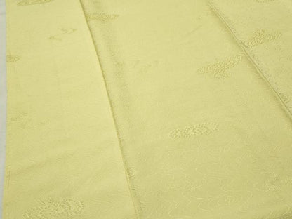 平和屋着物●上質な色無地　流水地紋　淡黄色　正絹　逸品　未使用　CABK2477gh