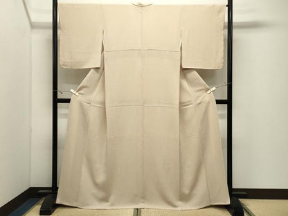 平和屋着物●上質な色無地　浅黄色　鬼しぼ縮緬　正絹　逸品　CABK2481gh