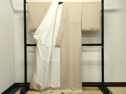 平和屋着物●上質な色無地　浅黄色　鬼しぼ縮緬　正絹　逸品　CABK2481gh