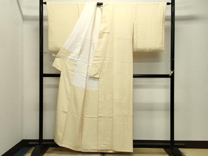 平和屋着物●豪華色留袖　飛鶴地紋　淡黄色　正絹　逸品　CABK2483gh