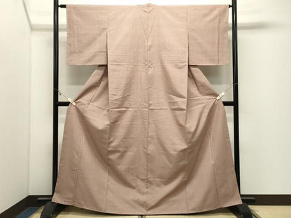 平和屋着物●結城紬　色無地　赤白橡色　やまと誂製　正絹　逸品　未使用　CABK2484gh