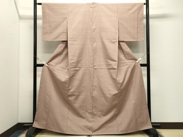 平和屋着物●結城紬　色無地　赤白橡色　やまと誂製　正絹　逸品　未使用　CABK2484gh