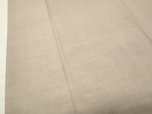 平和屋着物●結城紬　色無地　亜麻色　証紙付き　背抜き仕立て　正絹　逸品　未使用　CABK2490gh
