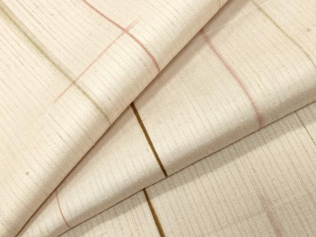 平和屋着物●上質な紬　格子柄　正絹　逸品　CABK2495gh