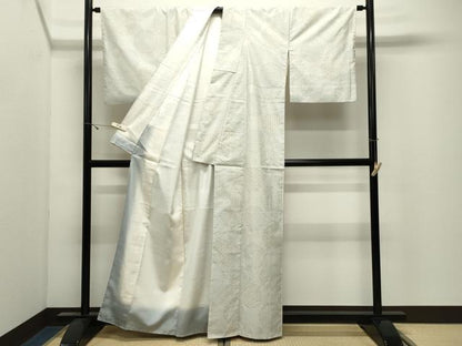 平和屋着物●本場大島紬　白大島　9マルキ　雪輪重ね文　正絹　逸品　CABK2496gh
