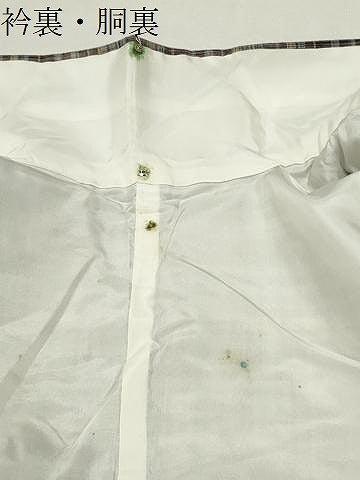 平和屋着物●上質な紬　格子柄　正絹　逸品　CABK2497gh