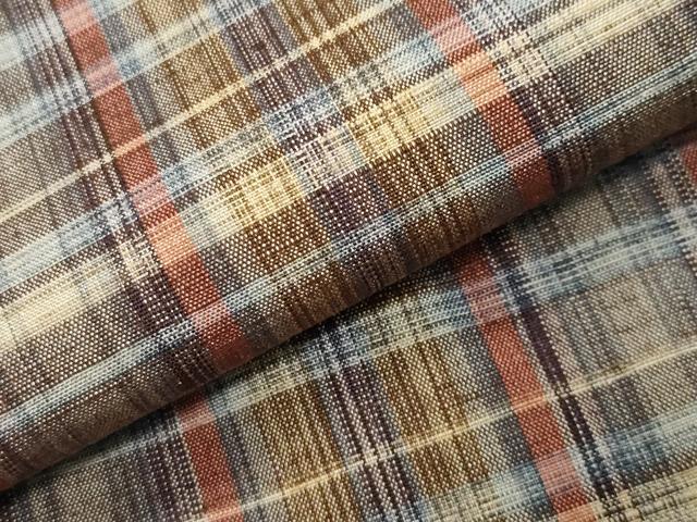 平和屋着物●上質な紬　格子柄　正絹　逸品　CABK2497gh