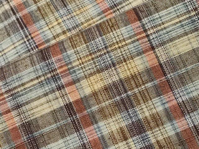 平和屋着物●上質な紬　格子柄　正絹　逸品　CABK2497gh