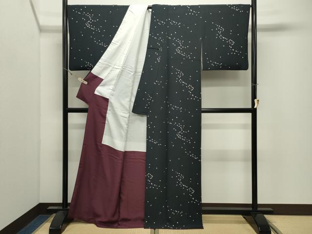平和屋着物●上質な小紋　舞桜文　金彩　正絹　逸品　CABK2498gh