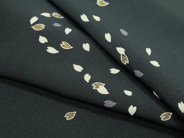 平和屋着物●上質な小紋　舞桜文　金彩　正絹　逸品　CABK2498gh
